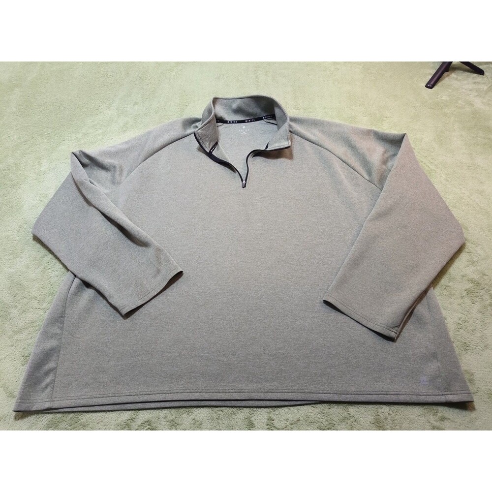 Zelos Men 4X 1/4 Zip Pullover Jacket Gray Heather Long Sleeve Big & Tall Active